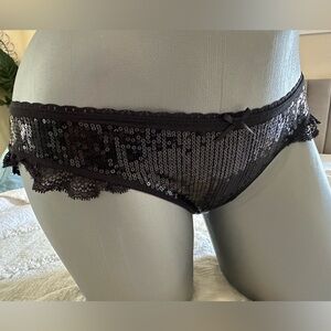 Victoria’s Secret Black Lace Sequin Panty NWT Small